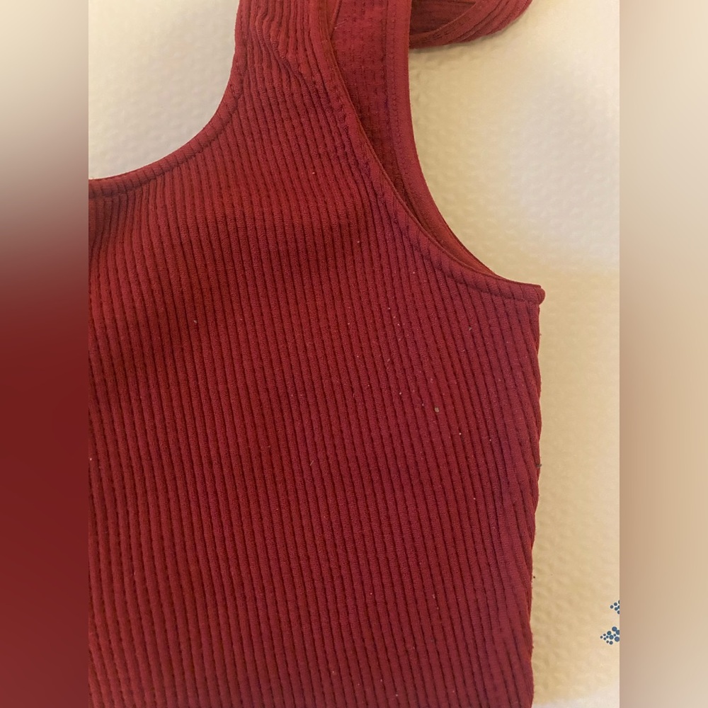 Dynamite Ribbed Maroon Tank Top - Picture 4 of 5